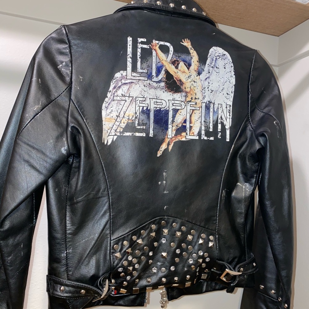 Vintage Led Zeppelin Leather Jacket